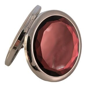 Compact Deep Purple Faceted Crystal Travel Mirror - New!